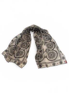 Sally Gee Rectangular Sheer Vintage Scarf